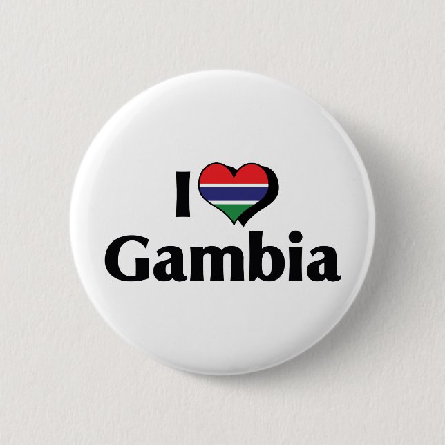 Ich liebe Gambia-Flagge Button (Vorderseite)