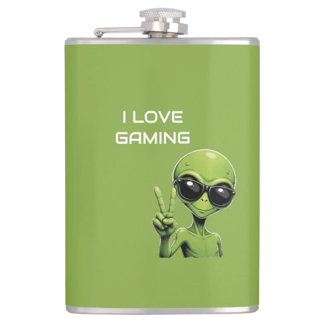 Ich liebe Gaming Flachmann (Vorderseite)