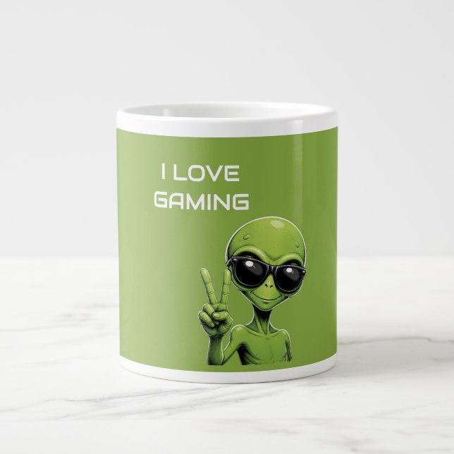 Ich liebe Gaming Jumbo-Tasse (Vorderseite)