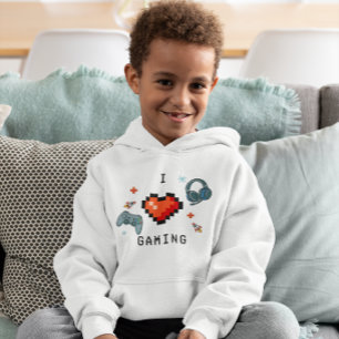 Ich liebe Gaming Pixel Herz Kids Gamer T-Shirt