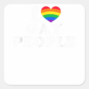 Ich Liebe Gay People Quadratischer Aufkleber