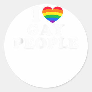 Ich Liebe Gay People Runder Aufkleber