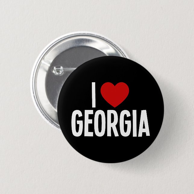 Ich liebe Georgia • Ich ♥ Georgia Runde Knöpfe Button (Vorne & Hinten)