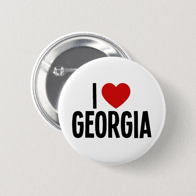 Ich liebe Georgia Ich Herz Georgia Runde Knöpfe Button (Vorne & Hinten)
