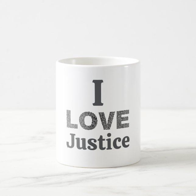 Ich liebe Gerechtigkeit Kaffeetasse (Mittel)