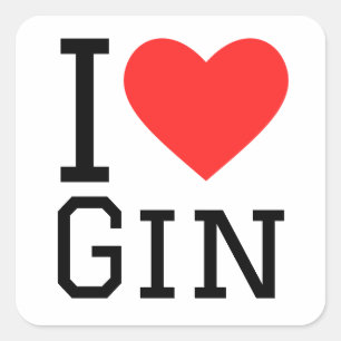 Ich liebe Gin Quadratischer Aufkleber