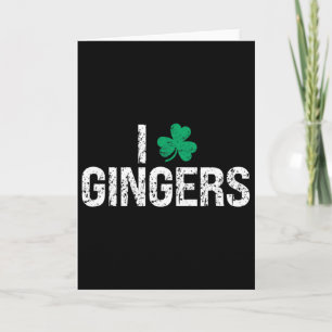 Ich liebe Gingers Rotschopf Kleeblatt St. Patrick Karte