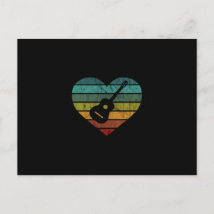 Ich Liebe Gitarrist mit akustischer Gitarre Postkarte