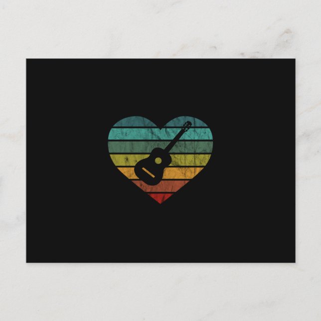 Ich Liebe Gitarrist mit akustischer Gitarre Postkarte (Vorderseite)