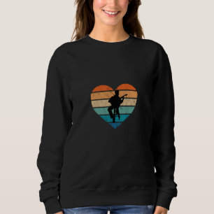 Ich Liebe Gitarrist mit akustischer Gitarre Sweatshirt