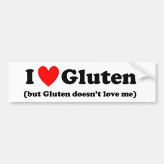 Ich Liebe Gluten (aber Gluten Liebe mich nicht) Autoaufkleber