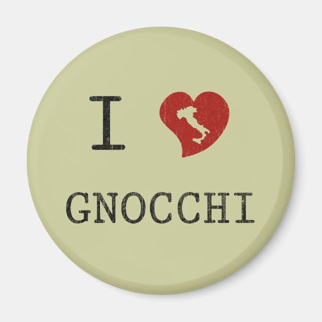 Ich liebe Gnocchi Magnet (Vorne)