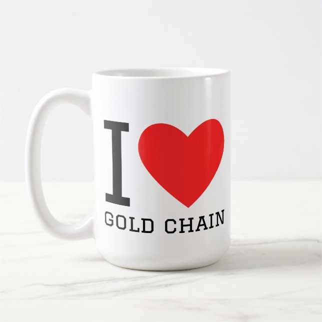 Ich liebe Goldkette Kaffeetasse (Links)