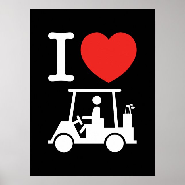 Ich liebe Golfcart Poster (Vorne)