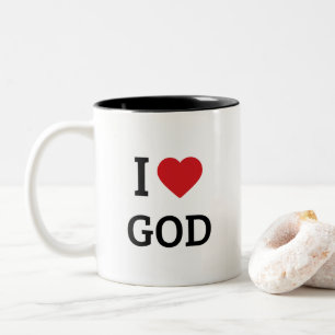 Ich liebe Gott - Geschenke auf Basis des christlic Zweifarbige Tasse