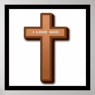 "ICH LIEBE GOTT" KREUZ POSTER