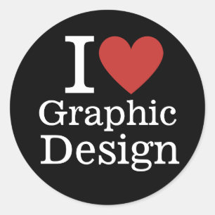 Ich ❤️ Liebe Grafikdesign für Studierende/Fakultät Runder Aufkleber