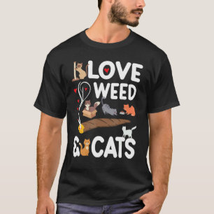 Ich liebe Gras und Katzenherzen Frohen Tag mir du T-Shirt