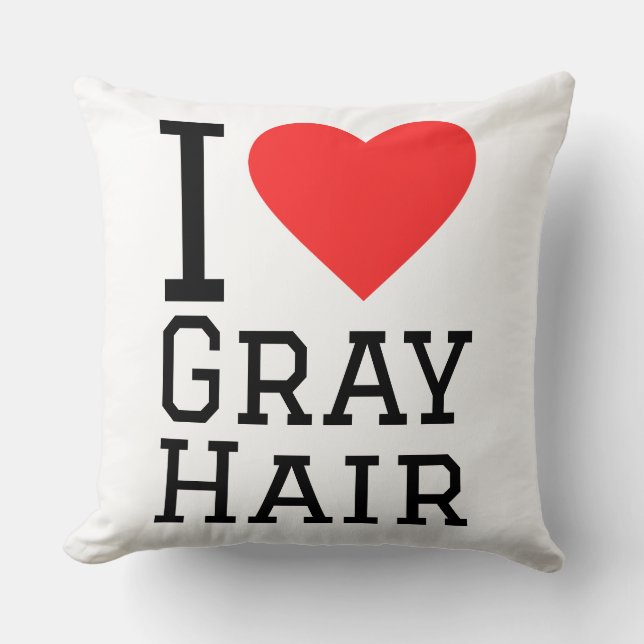 Ich liebe graue Haare Kissen (Vorderseite)