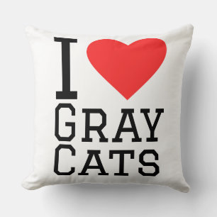 Ich liebe graue Katzen Kissen