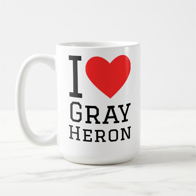 Ich liebe Graureiher Kaffeetasse (Links)