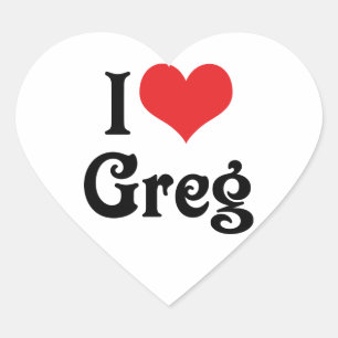 Ich liebe Greg Herz-Aufkleber