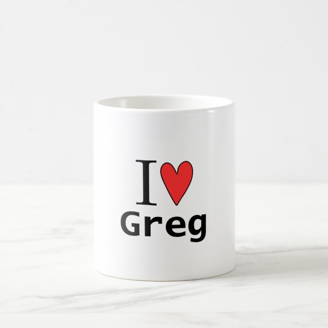Ich liebe Greg Kaffeetasse (Mittel)