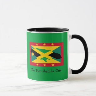 Ich Liebe...  Grenada   Jamaica DUAL FLAG   Custom Tasse