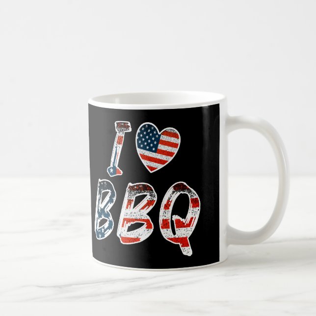 Ich Liebe GRILLEN, amerikanisches Patriotismus Kaffeetasse (Rechts)