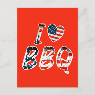 Ich Liebe GRILLEN, amerikanisches Patriotismus Postkarte