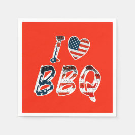 Ich Liebe Grillen, amerikanisches Patriotismus Serviette