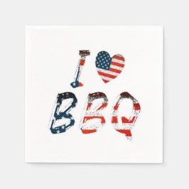 Ich Liebe Grillen, amerikanisches Patriotismus Serviette