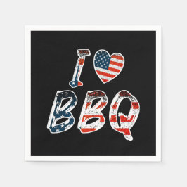 Ich Liebe Grillen, amerikanisches Patriotismus Serviette