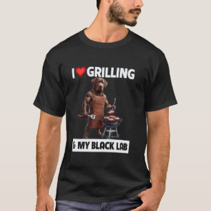 Ich liebe Grillen & meinen Chocolate Lab Retriever T-Shirt