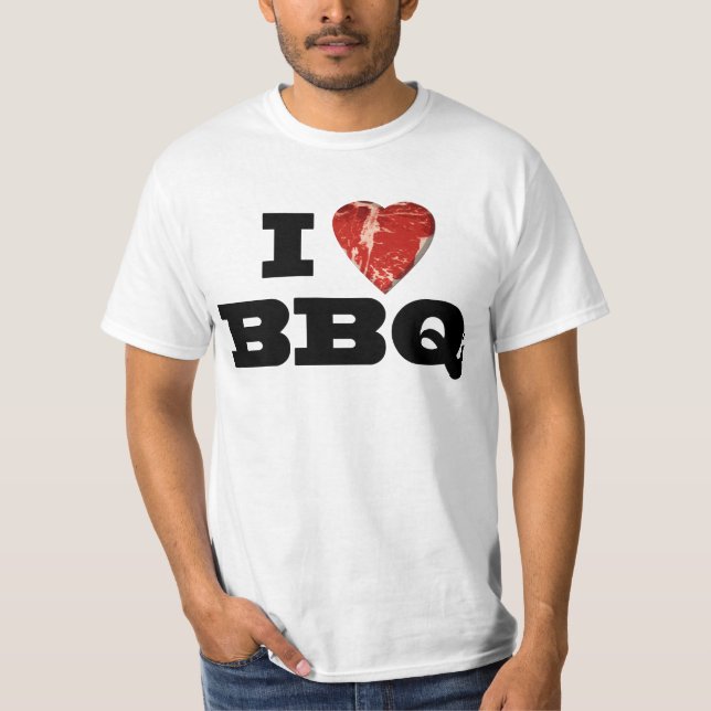 Ich liebe GRILLEN, Steak Heart Shape Funny Grillin T-Shirt (Vorderseite)