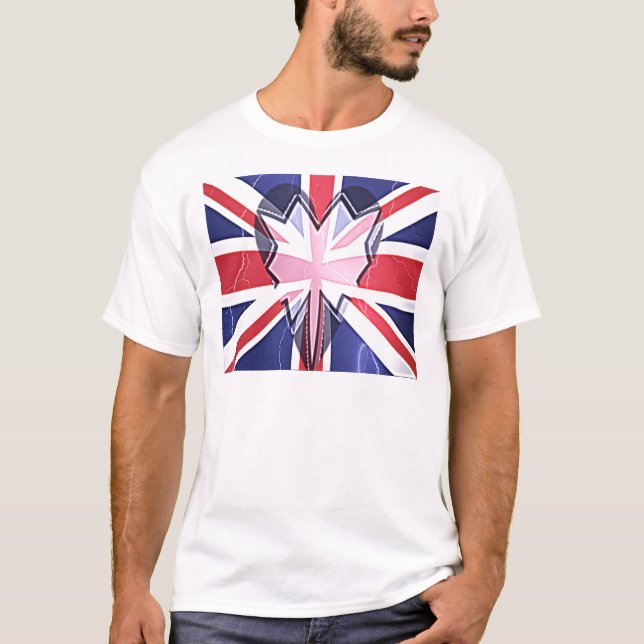 Ich Liebe Großbritannien mit Mitgefühl T-Shirt (Vorderseite)