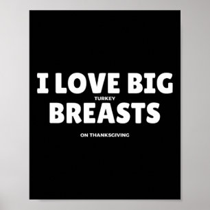 Ich liebe große Puterbrüste Thanksgiving Lustige M Poster