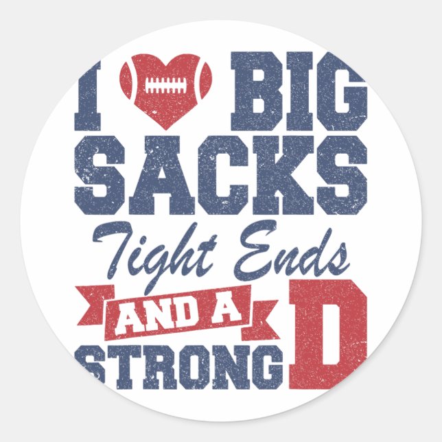 Ich Liebe große Säcke an den Enden und ein starkes Runder Aufkleber (Vorderseite)