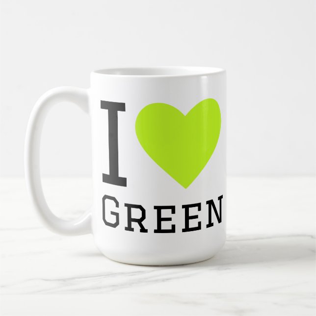 Ich liebe Grün  Kaffeetasse (Links)