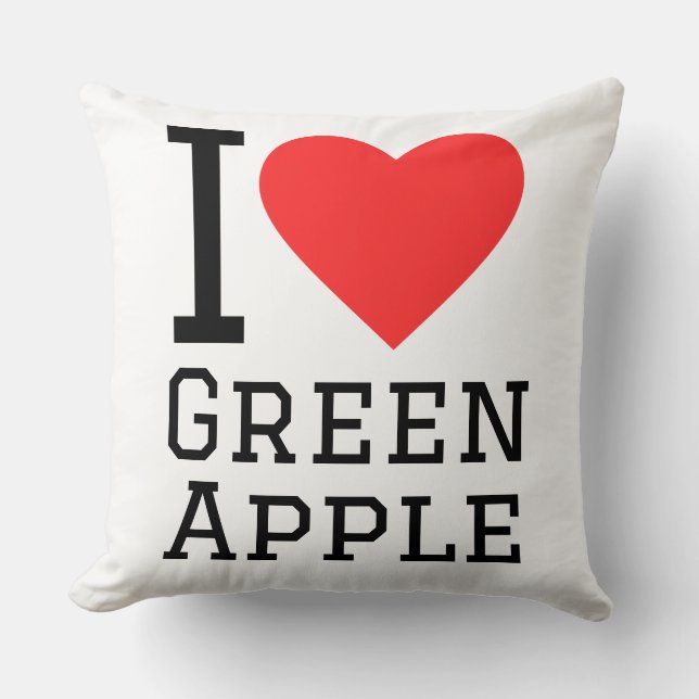 Ich liebe grüne Äpfel Kissen (Vorderseite)