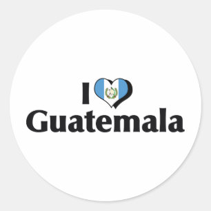 Ich liebe Guatemala-Flagge Runder Aufkleber