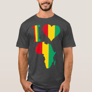 Ich liebe Guinea Conakry Flagge Afrika Karte T-Shirt
