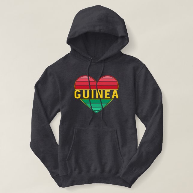 Ich Liebe Guinea, guineisches Herz Hoodie (Design vorne)