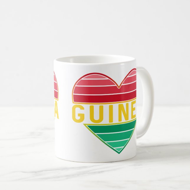 Ich Liebe Guinea, guineisches Herz Kaffeetasse (VorderseiteRechts)