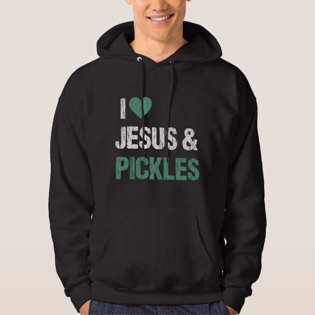 Ich liebe Gurken & Jesus Lustiger Gurkenliebhaber  Hoodie (Vorderseite)