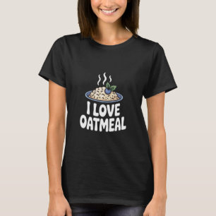 Ich liebe Haferbrei Lustige Blaubeerschale T-Shirt