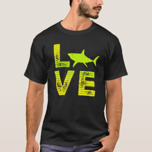 Ich liebe Haie Fisch Hai liebende Jungen Mädchen T-Shirt