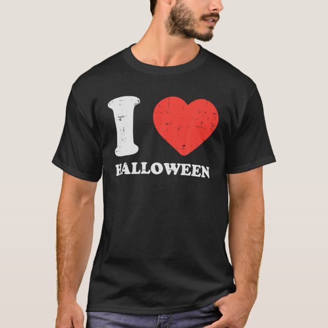 Ich Liebe Halloween Herz Niedlich Halloween Männer T-Shirt (Vorderseite)