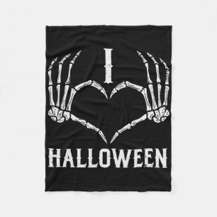 Ich Liebe Halloween Skeleton Hände Herz Niedlich F Fleecedecke