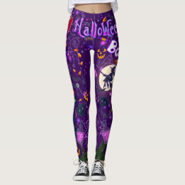 Ich Liebe Halloween Spooky Hexe Lila Leggings